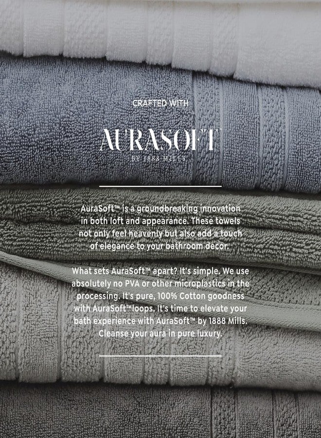 1888 ميلز طقم مناشف قطنية فاخرة 100% من 1888 ميلز، وزن 725 غرام/متر مربع - طقم من 6 قطع، ناعمة وعالية الامتصاص - منشفتان كبيرتان للاستحمام، منشفتان لليدين، منشفتان للوجه - سريعة الجفاف ومتينة للاستخدام في المنتجعات الصحية والفنادق والاستخدام اليومي، لون رمادي داكن - Image 5