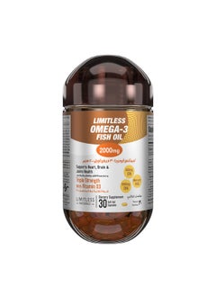 Limitless Naturals 2000mg Omega 3 Fish Oil 30 Capsules