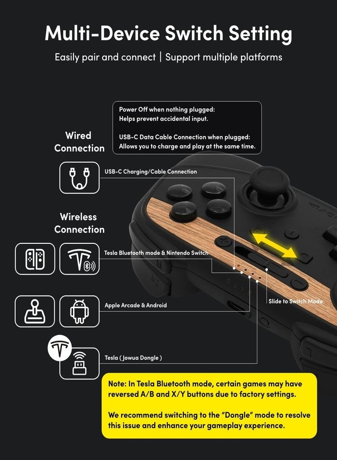 Jowua Multi-Device Wireless Controller Compatible for Tesla Model 3/Y/S/X/cybertruck Compatible for Switch, one controller set, SPECIAL PROGRAMMED and DESIGN FOR TESLA White - Image 3