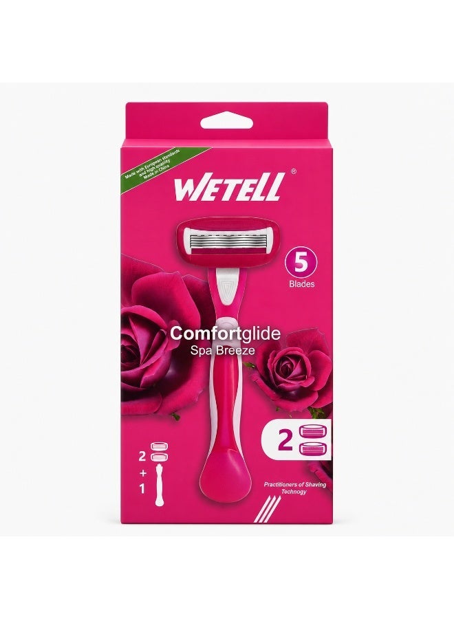 Wetell Comfortglide Spa Breeze Women Razor WT202523 (Set of 1 Handle & 2 Blades) - Image 1