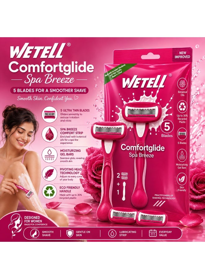 Wetell Comfortglide Spa Breeze Women Razor WT202523 (Set of 1 Handle & 2 Blades) - Image 5