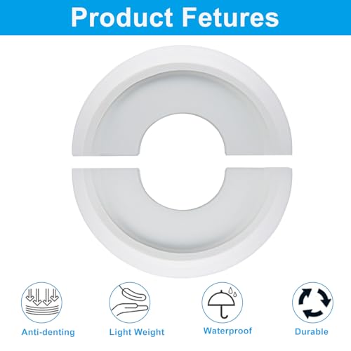 Zorfeter Split Molded Ceiling Medallion 10"OD x 4"ID, White Ceiling Fan Cover Plate Light Fixtures Trim - Image 4