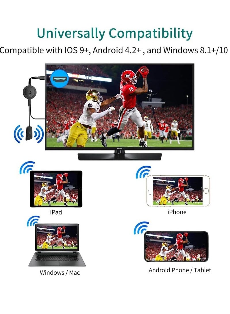 Arabest 4K Wireless HDMI Display Dongle Adapter 1080P, WiFi Streaming Movies, Shows, and Live TV Receiver from iPhone, iPad, Android, Tablet, Window to HDTV/Monitor/Projector, Miracast, Airplay, DLNA, Chrome  - Image 5