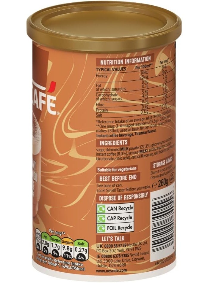 Nescafe Creamy Tiramisu Latte Instant Coffee 260grams Single - Image 3
