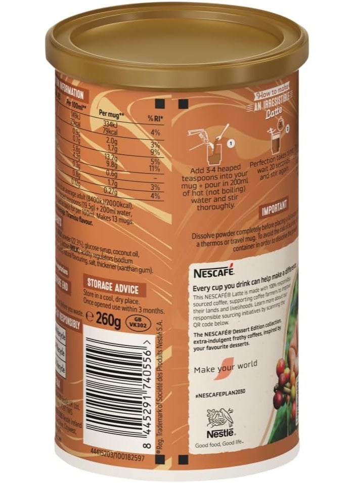 Nescafe Creamy Tiramisu Latte Instant Coffee 260grams Single - Image 4