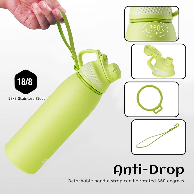 FjBottle Stainless Steel Water Bottle 600ml/800ml/1L/1.5L with Magnetic Lid, BPA Free Insulated Water Bottle, Sports Metal Water Bottle Hot&Cold Drinks Vacuum Flask Leak-Proof for Gym, Work, Travel - Image 3