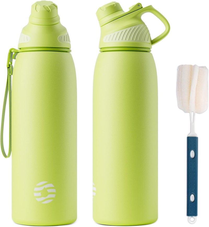FjBottle Stainless Steel Water Bottle 600ml/800ml/1L/1.5L with Magnetic Lid, BPA Free Insulated Water Bottle, Sports Metal Water Bottle Hot&Cold Drinks Vacuum Flask Leak-Proof for Gym, Work, Travel - Image 1