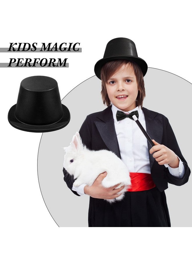 Satinior SATINIOR 12 Pcs Magician Black Top Hat Plastic top Hats with 12 Magician Wands Plastic Large Magic Party Favors for Kids Dress up Party Birthday Supplies - Image 5