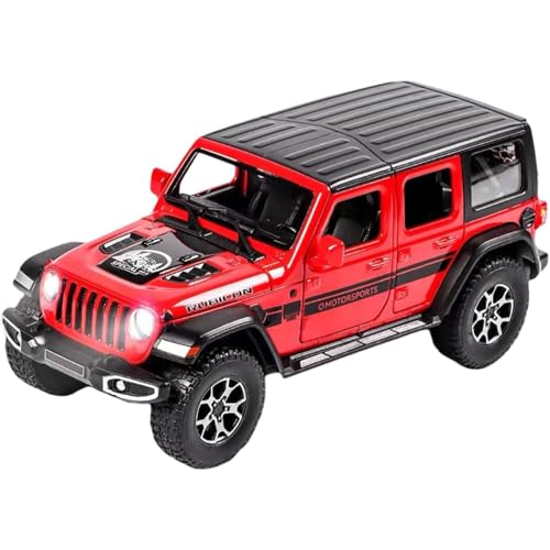 DEZICON 1:24 Scale Wrangler Rubicon Toy Car for Kids Collection Diecast Metal Model Car with Light Sound Pull Back Openable Door - Image 1