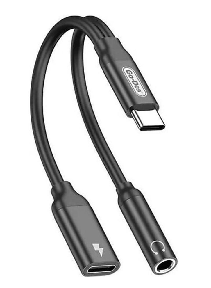 GO-DES "Go-Des GD-UC317 Type-C to 3.5mm Aux Headphone and Charge Converter Audio Adapter" - Image 1