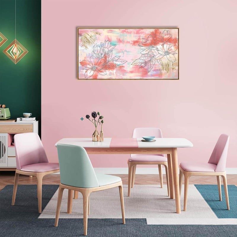 PulsatingFingertip Large Abstract Canvas Wall Art - Pink and Gold - Image 2
