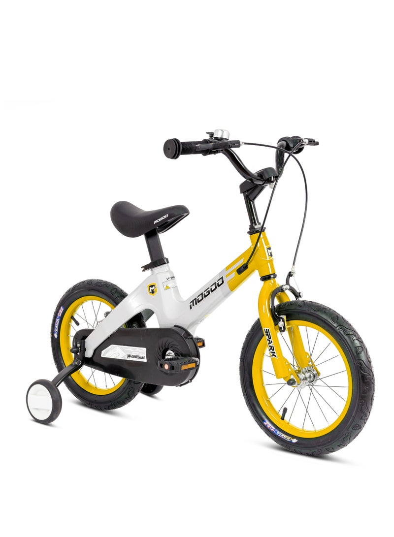 MOGOO Spark Magnesium 16 inch Kids Bike | 16-Inch Wheel Size | Adjustable Seat | Yellow/White Color - Image 2