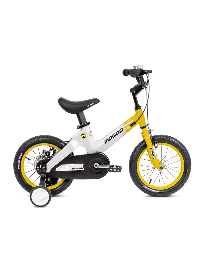 MOGOO Spark Magnesium 16 inch Kids Bike | 16-Inch Wheel Size | Adjustable Seat | Yellow/White Color - Image 1