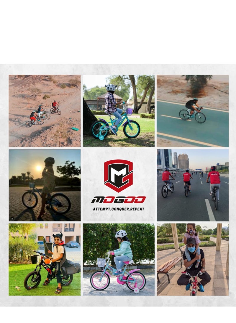 MOGOO Spark Magnesium 16 inch Kids Bike | 16-Inch Wheel Size | Adjustable Seat | Yellow/White Color - Image 5