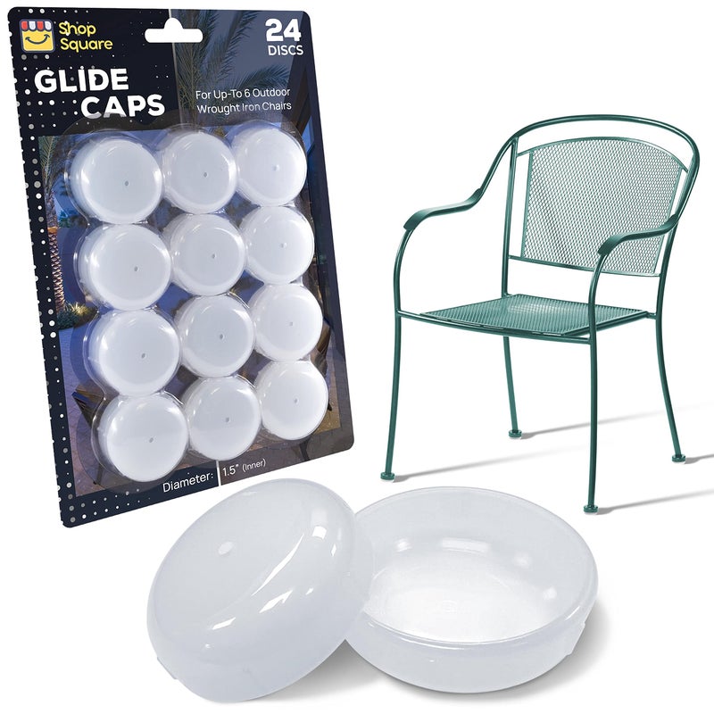 Wrought Iron Patio Furniture Feet Caps 24 Pack White  15 Round Plastic Outdoor Chair Leg Caps Patio Furniture Replacement Feet
