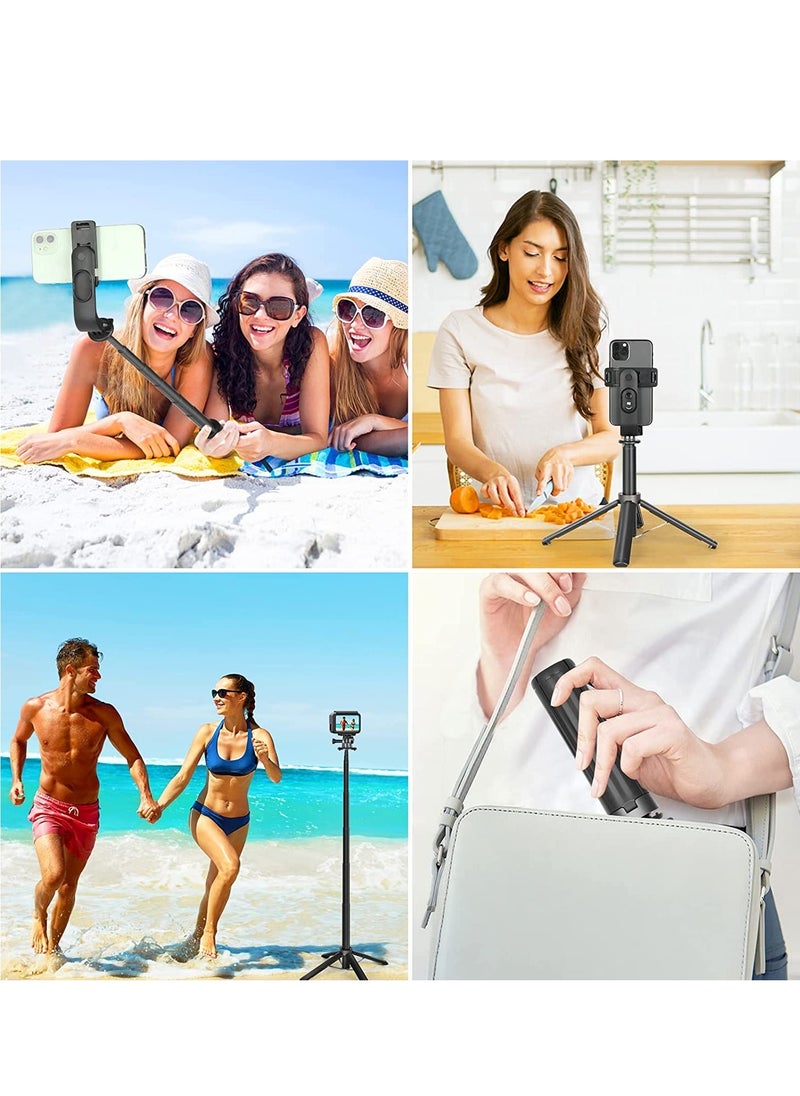 ELTRAZONE - Portable Selfie Stick Tripod with Detachable Wireless Remote, 3 in 1 Extendable Selfie Stick Phone Holder for iPhone 13/12/12 Pro/12 Pro Max/11/11 Pro/X/XR/XS/8/7/6S, Android Smartphone - Image 1