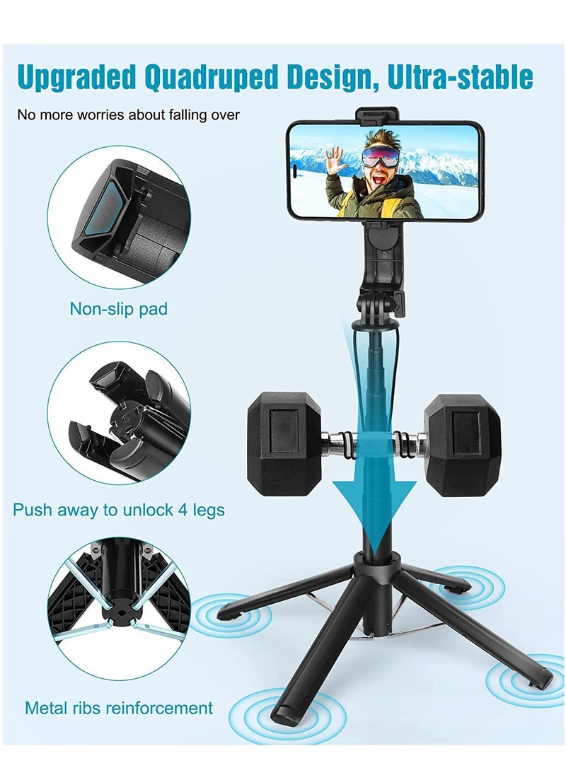 ELTRAZONE - Portable Selfie Stick Tripod with Detachable Wireless Remote, 3 in 1 Extendable Selfie Stick Phone Holder for iPhone 13/12/12 Pro/12 Pro Max/11/11 Pro/X/XR/XS/8/7/6S, Android Smartphone - Image 1