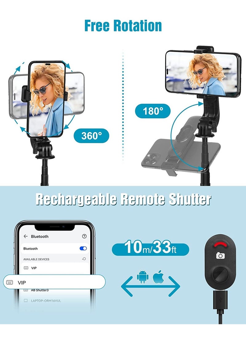 ELTRAZONE - Portable Selfie Stick Tripod with Detachable Wireless Remote, 3 in 1 Extendable Selfie Stick Phone Holder for iPhone 13/12/12 Pro/12 Pro Max/11/11 Pro/X/XR/XS/8/7/6S, Android Smartphone - Image 1