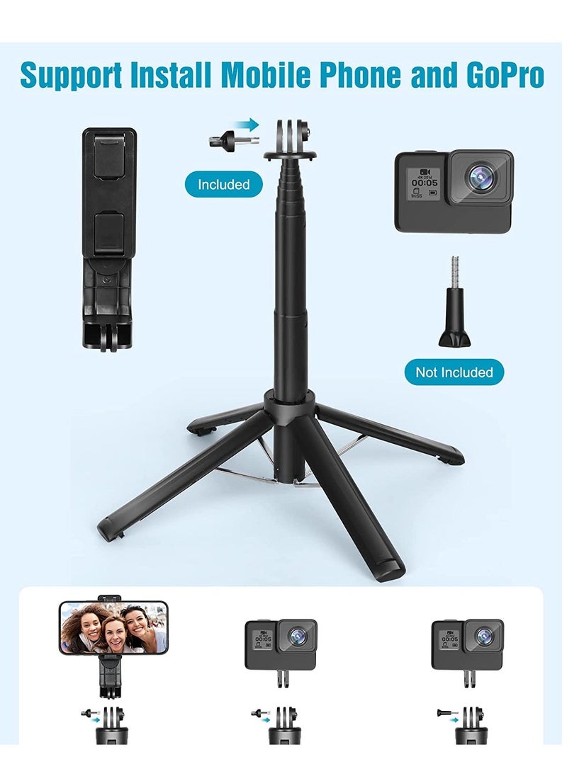 ELTRAZONE - Portable Selfie Stick Tripod with Detachable Wireless Remote, 3 in 1 Extendable Selfie Stick Phone Holder for iPhone 13/12/12 Pro/12 Pro Max/11/11 Pro/X/XR/XS/8/7/6S, Android Smartphone - Image 1