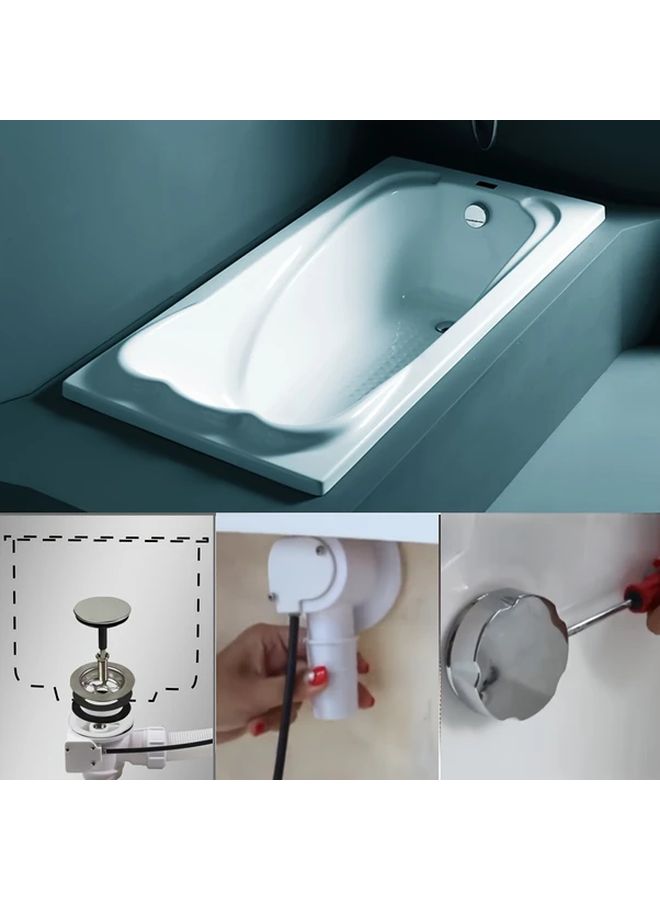 Talea 70mm Stainless Steel Pop Up Bathtub Drain Smooth Flow Fits 48 58mm Openings Pvc Hose Included XJ148C041 - Image 2