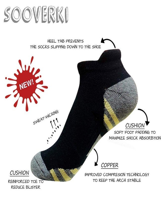 Sooverki Copper Compression Socks Women and Men 3 Pairs - Circulation Arch Support Plantar Fasciitis Running Ankle Socks - Image 5