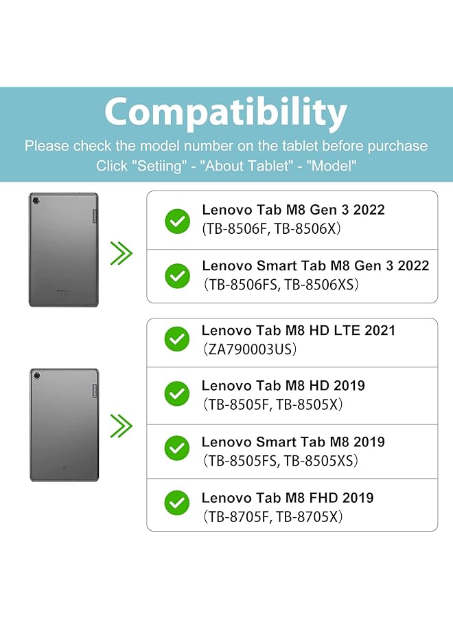 Procases Kids Case For Lenovo Tab M8 4Th Gen 2023 3Rd Gen 2022 Hd Lte 2021 Tab M8 Hd Smart Tab M8 Tab M8 Fhd 2019 Lightweight Shockproof Kids Friendly Case For Lenovo Tab M8 Tablet 8 Inch -Magenta - Image 2