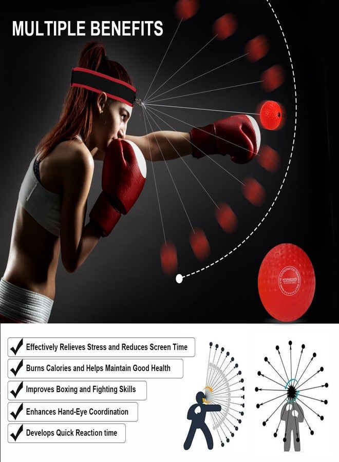 Dermasy Upgraded Boxing Reflex Ball, Boxing Training Ball with Headband Perfect for Reaction, Punching Speed, Fight Skill, Fitness, Newst Boxing Equipment (1 Ball) - Image 3