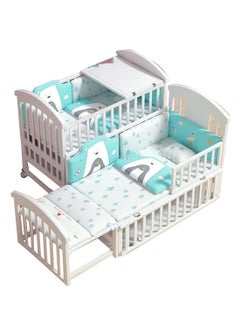 Baby Life Baby Crib, Baby Wooden Cot, Bed Multifunctional  Rocker, Convertible Desk And Kids Sofa With Mosquito Net  - Image 2