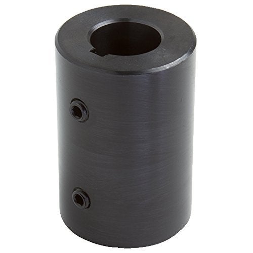 Aivoxe Climax Part RC-075-KW Mild Steel, Black Oxide Plating Rigid Coupling, 3/4 inch bore, 1 1/2 inch OD, 2 inch Length, 5/16-18 x 3/8 Set Screw - Image 1