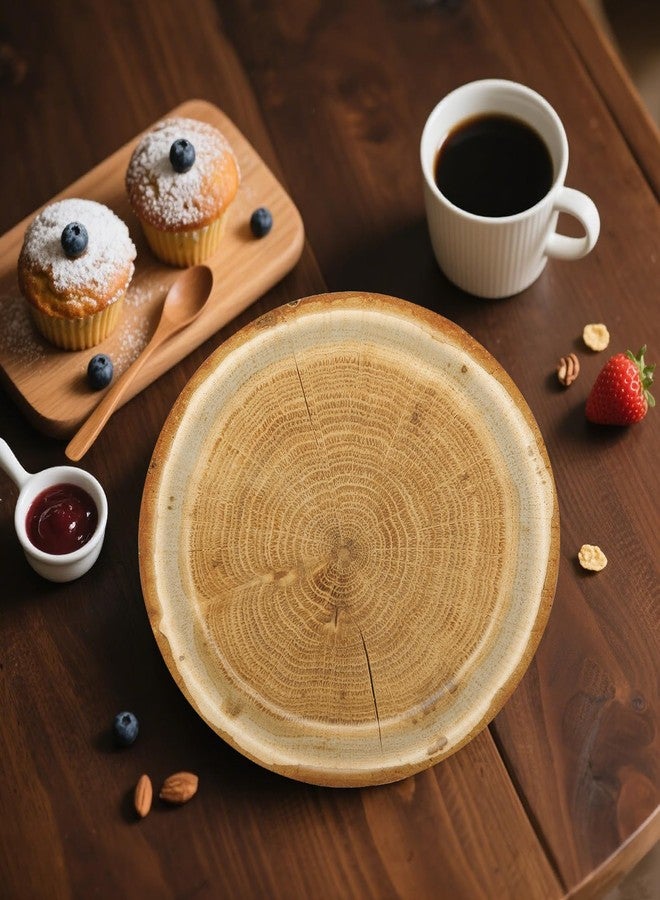 HiEnjoin 50 Count Wood Grain Paper Plates, Disposable Tableware Set Camping Farmhouse Party Table Decorations Farm Theme Dinner Party Supplies - Image 4