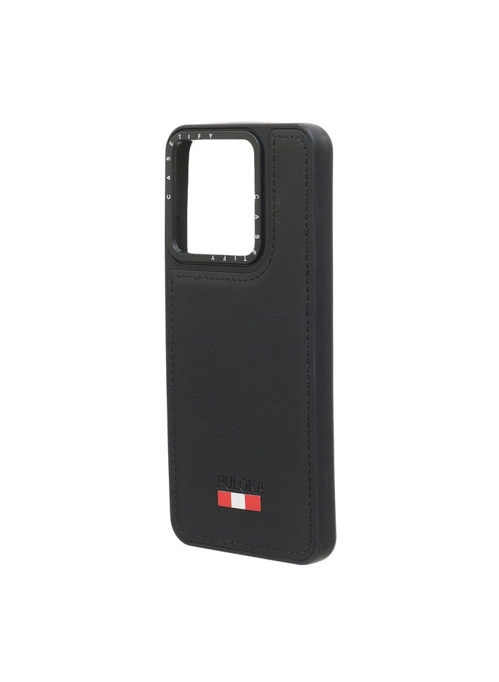 Leather Silicone And Plastic Back Phone Protection Cover For Infinix Smart 7 - Black - Image 3