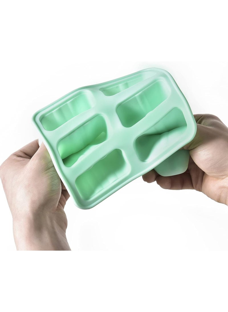 6 Pieces Reusable Silicone Popsicle Molds with Funnel & Brush - Leakproof Ice Cream Maker for Kids, BPA-Free Easy Release Frozen Treats  - Image 4