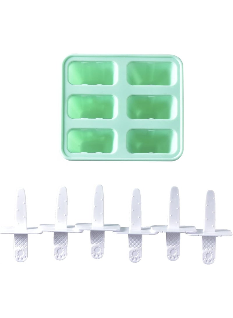 6 Pieces Reusable Silicone Popsicle Molds with Funnel & Brush - Leakproof Ice Cream Maker for Kids, BPA-Free Easy Release Frozen Treats  - Image 5