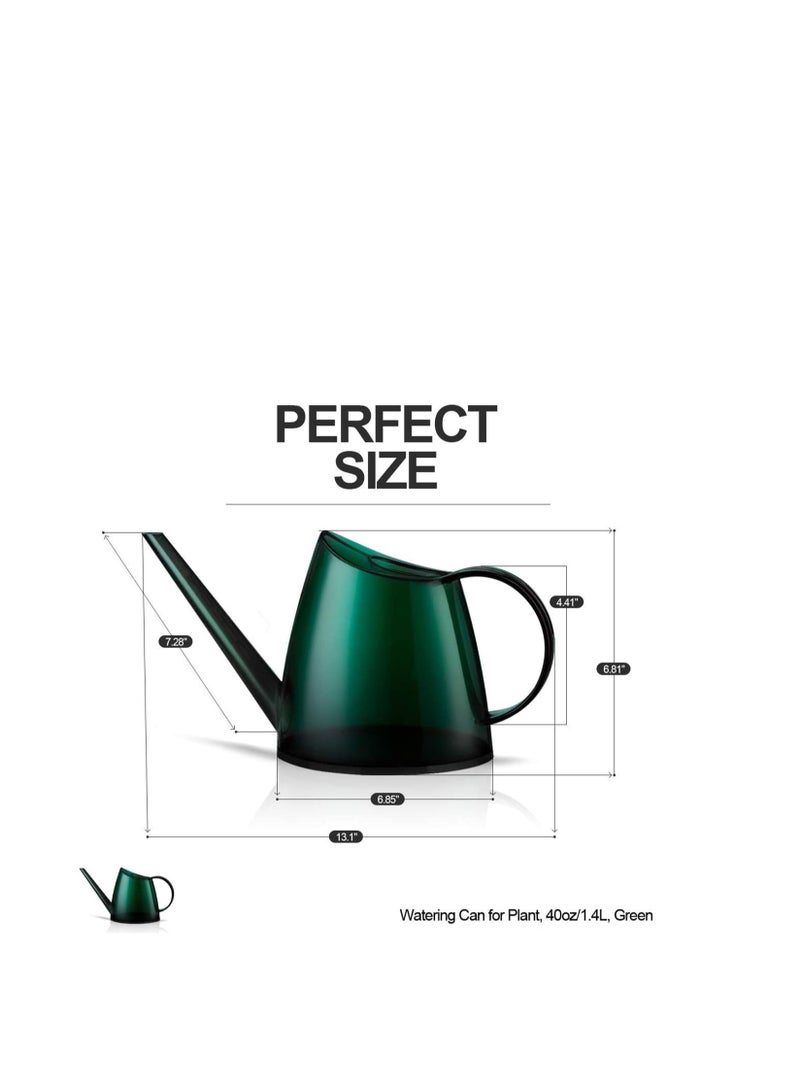 SYOSI Watering Can Indoor Watering Can for House Bonsai Plants Garden Flower Long Spout 40oz 1.4L Translucent Green Fashionable Garden Flower Sprayer Long Mouth Candy Color Plant Watering Can - Image 2