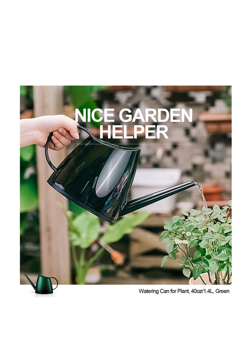SYOSI Watering Can Indoor Watering Can for House Bonsai Plants Garden Flower Long Spout 40oz 1.4L Translucent Green Fashionable Garden Flower Sprayer Long Mouth Candy Color Plant Watering Can - Image 3