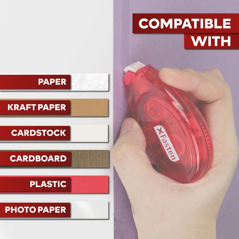 XFasten Adhesive Roller for Scrapbooking, 8mm x 30ft 4-Pack Double Sided Glue Tape Roller, Scrapbook Supplies for Adults, Photo Tape for Scrapbooking - Image 5