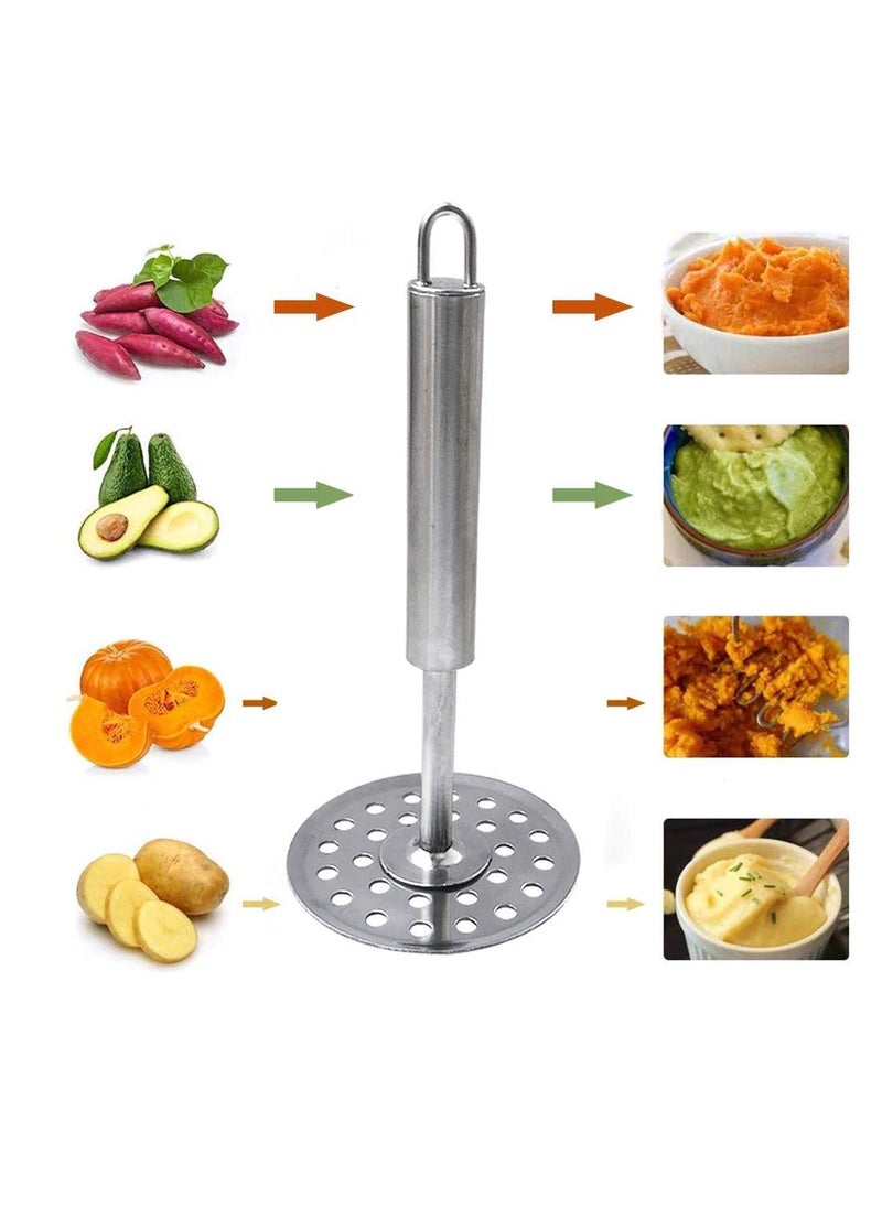 C DEVICE C DEVICE Stainless Steel Two Different Design Potato Vegetable Pav Bhaji Masher Silver Pack of 2  - Image 5