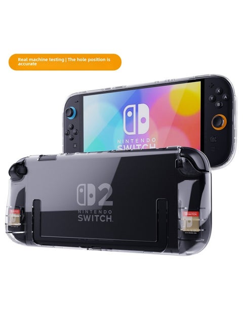 Suitable For Nintendo Switch2 Protective Case Game Accessories Ns One-piece Tpu With Grip Protective Case Transparent-Product's Colour:Transparent-Model:Switch2 Generation(2025)