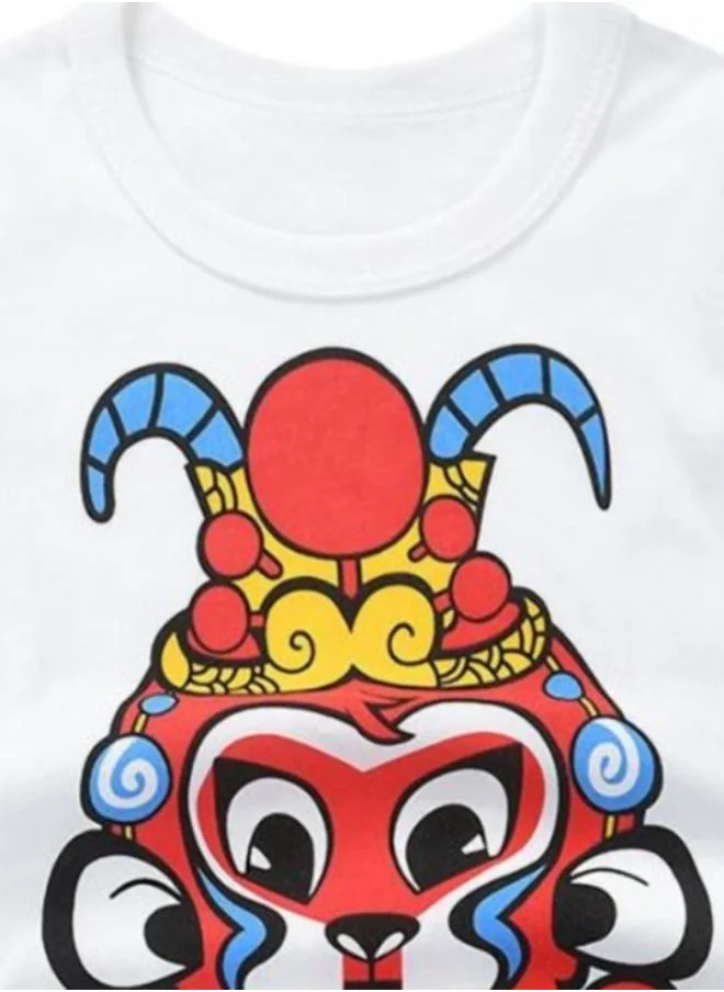 YUNIQEE White Printed Short Sleeve Crew Neck T-Shirt