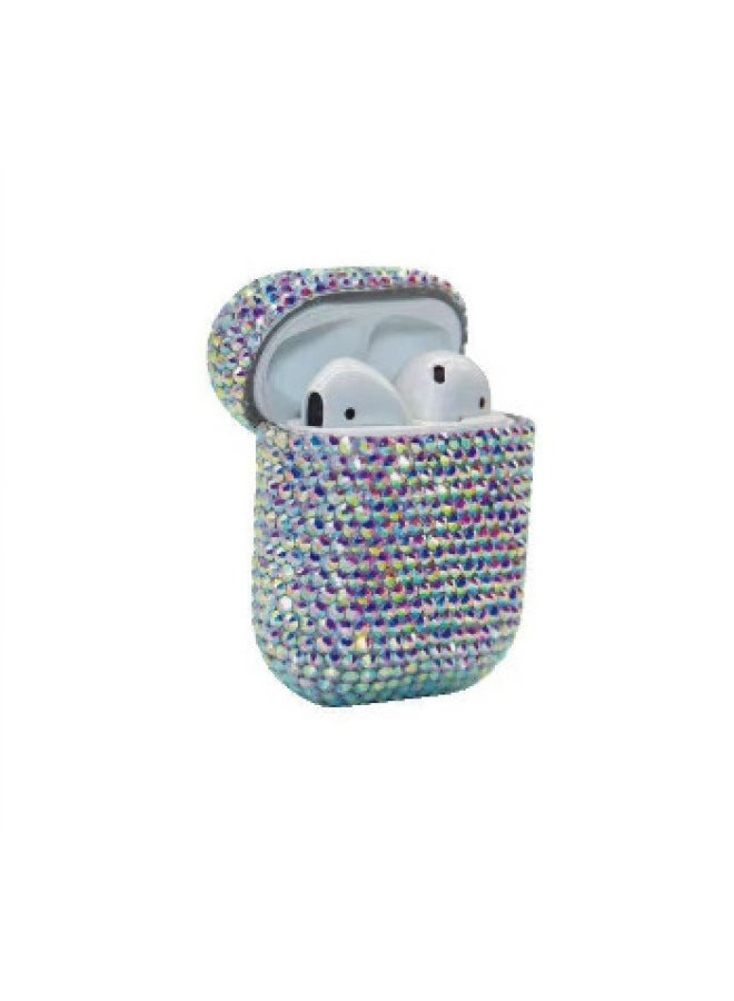 Loquat Handmade TPU Soft Shell Bluetooth Earphone Case Laser Rhinestone Suitable For ApplePro2 1/2 Generation Pro Wireless Charging Case-Color:Laser Rhinestone Single Shell Bracelet-Model:AirPods 1/2  - Image 1