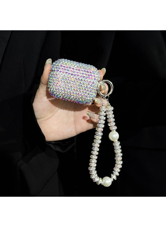 Loquat Handmade TPU Soft Shell Bluetooth Earphone Case Laser Rhinestone Suitable For ApplePro2 1/2 Generation Pro Wireless Charging Case-Color:Laser Rhinestone Single Shell Bracelet-Model:AirPods 1/2  - Image 2