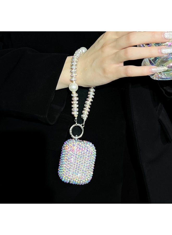Loquat Handmade TPU Soft Shell Bluetooth Earphone Case Laser Rhinestone Suitable For ApplePro2 1/2 Generation Pro Wireless Charging Case-Color:Laser Rhinestone Single Shell Bracelet-Model:AirPods 1/2  - Image 3
