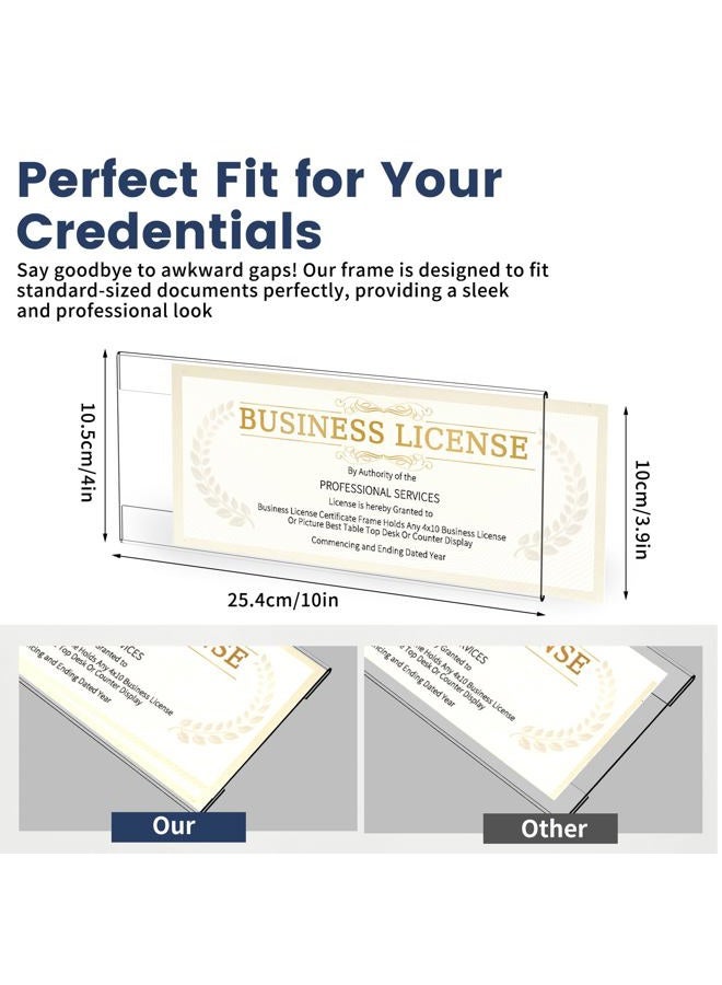 Yncotte Business License Frame 2pcs, 4x10 Acrylic Business Certificate Holder for Wall with Tape No Drilling, License Holder for Cosmetology Salon Barber Esthetician Office Document Display - Image 3