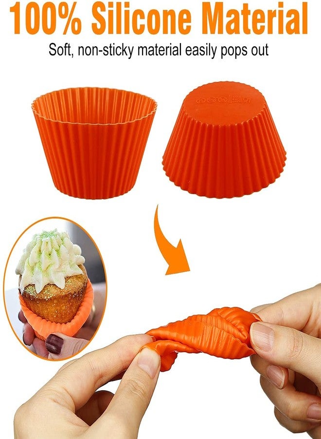 SAMEZONE Round Silicon Moulds for Cupcake, Jelly and Muffin | Microwave Oven and OTG Baking Mould Reusable Cupcake Liners Baking Tools and Accessories Set Multicolor (Small | Pack of 6) - Image 5