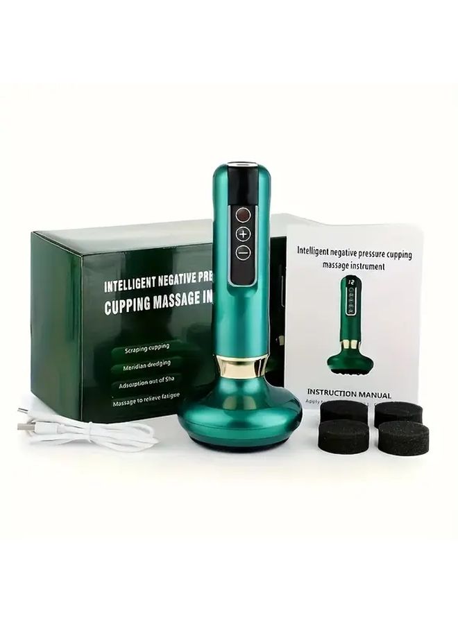 White USB Cupping Massage Device Digital Display Rechargeable For Body Back Arm Leg - Image 4