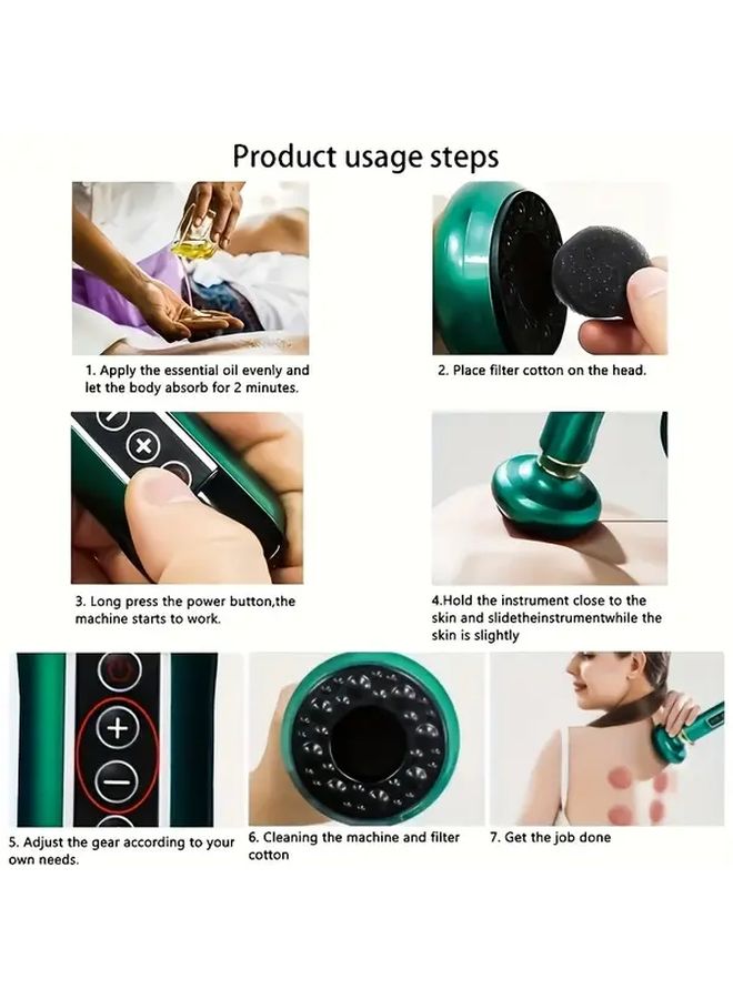 White USB Cupping Massage Device Digital Display Rechargeable For Body Back Arm Leg - Image 5