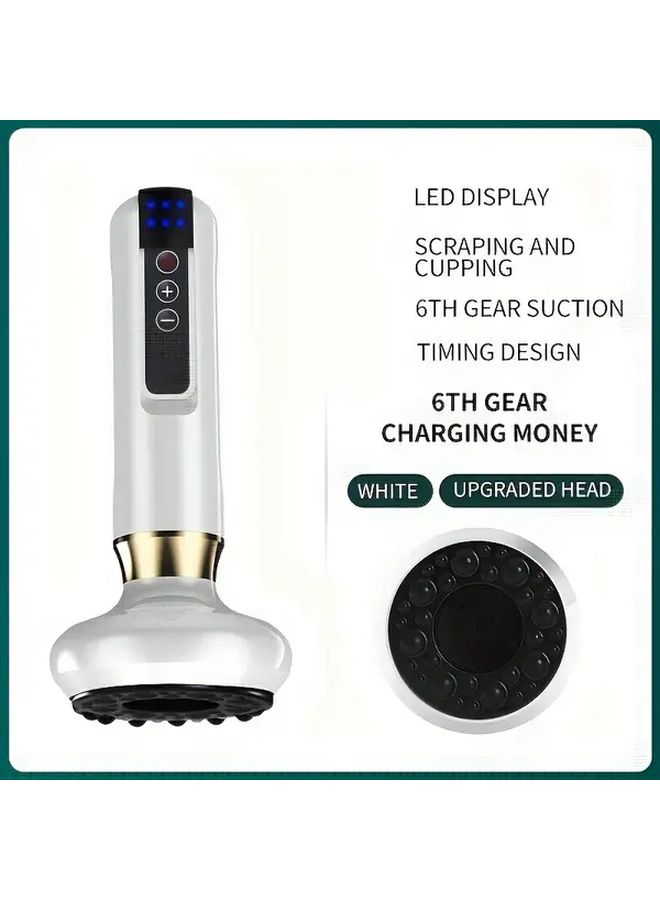 White USB Cupping Massage Device Digital Display Rechargeable For Body Back Arm Leg - Image 3
