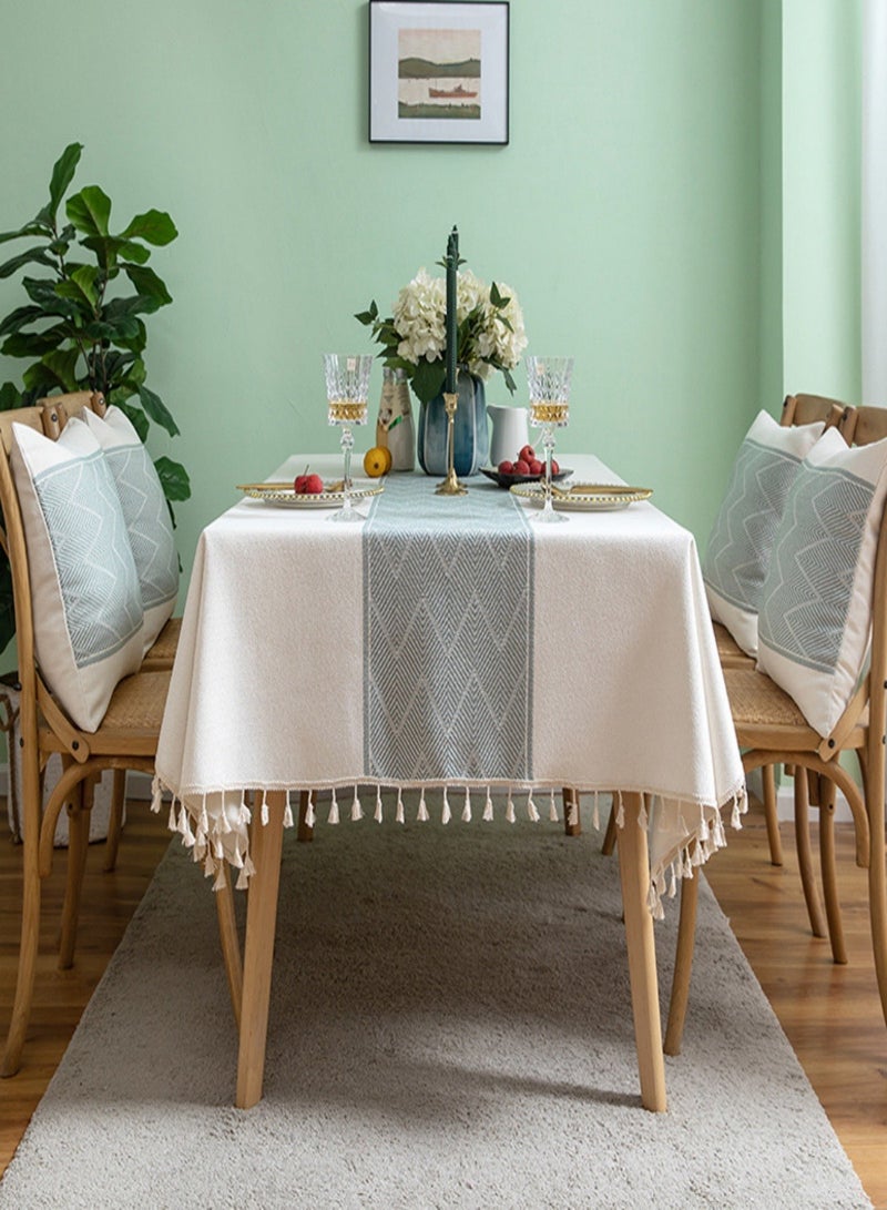 Rectangular Table Cloth, Cotton linen Table Cloth Wrinkle-Resistant Table Cloth, Soft Fabric Tablecloth With Tassels, Suitable for Kitchen Dining Room Outdoor Party 140CM×180CM , 4-6 Seats  - Image 4