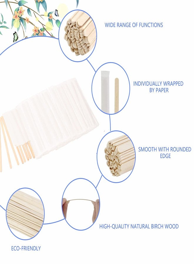 MonYouGe 1000Pcs Coffee Stir Sticks, 5.5 Inch Individually Wrapped Coffee Stirrers Sticks, Premium Disposable Wooden Drink Stirrers for Coffee Beverage Tea Milk - Image 2