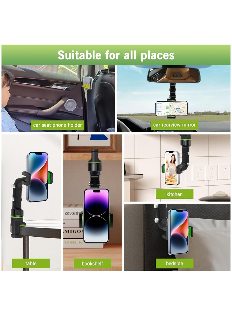 Digipace Multifunctional Rearview Mirror Phone Holder 360 Rotatable and Retractable with Adjustable Length for All Mobile Phones and Cars - Image 5